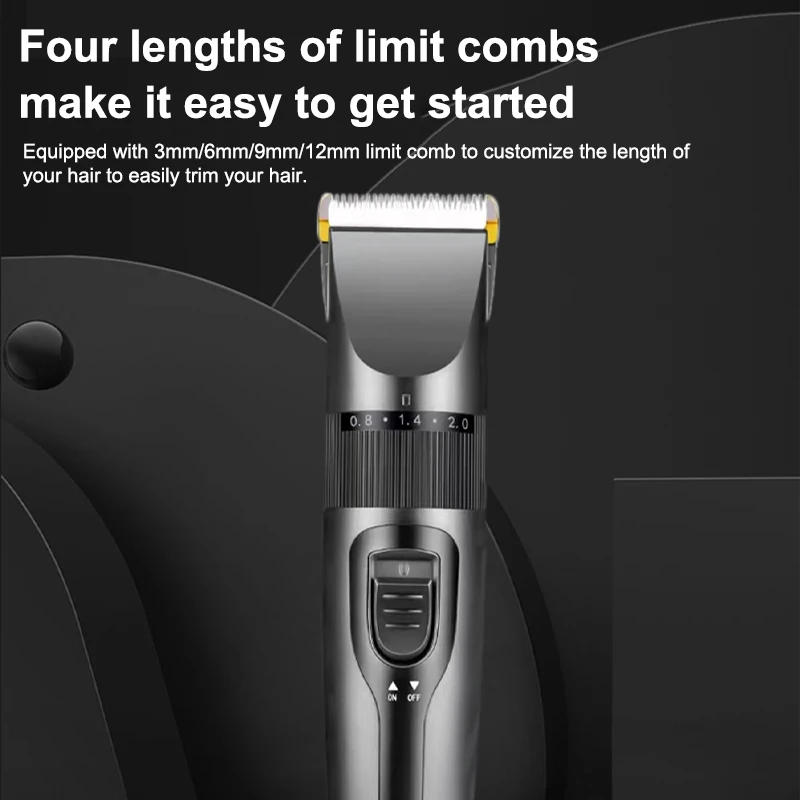 Electric Hair Clipper Men\'s Professional Hair Clipper Ceramic Blade Household Low Noise Trimmer USB Charging Men\'s Haircut Tools