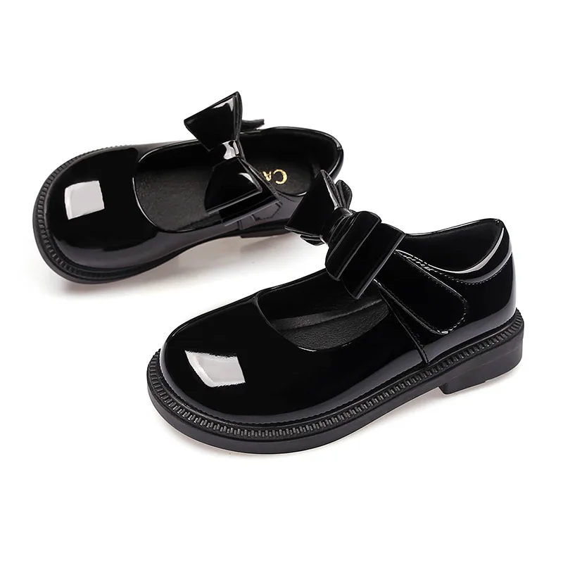 

Children's Leather Shoes Catwalk Princess Style Girls Fashion Mary Jane Shoes Lolita Bowknot School Performance Kids Dress Shoes