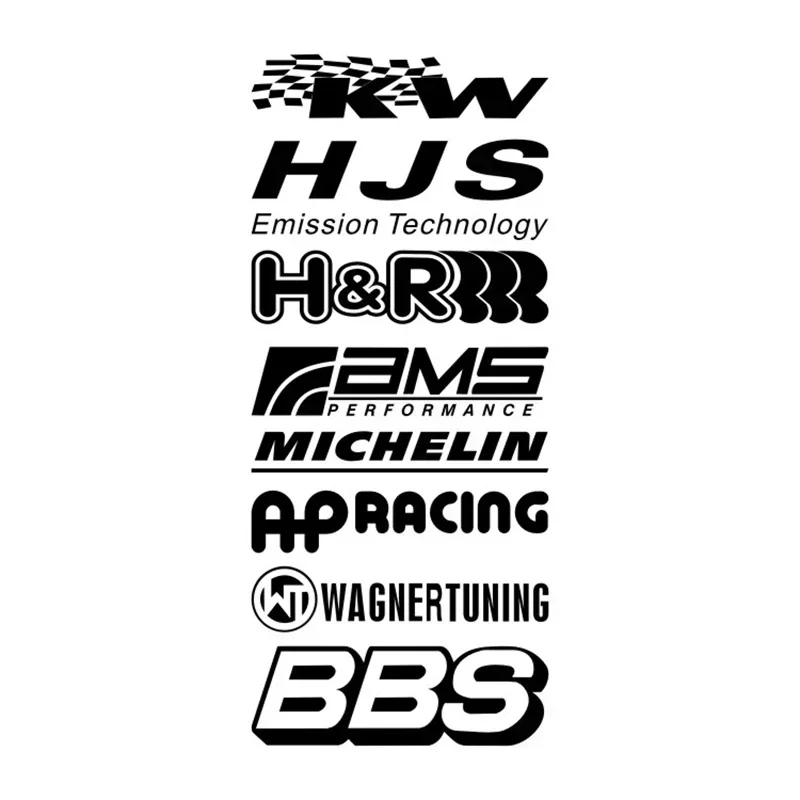 Racing Door Decals Set Graphic Sponsor Vinyl Sticker Automobile Accessories  30cm*13cm