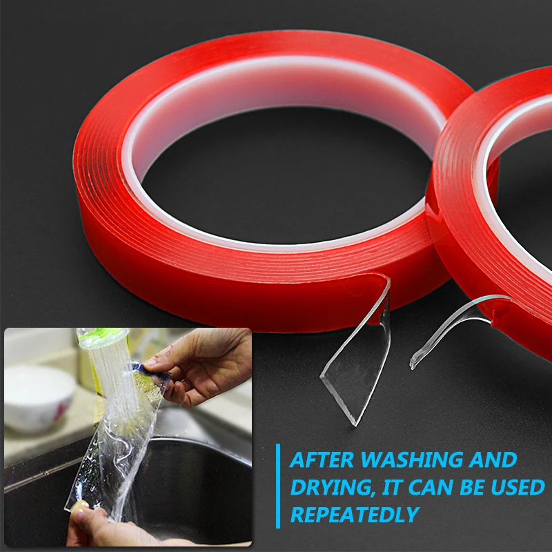 Car Household Wall Hangings High Strength Transparent Silicone Double Sided Tape Sticker 8/10/15/30/35 3Meter