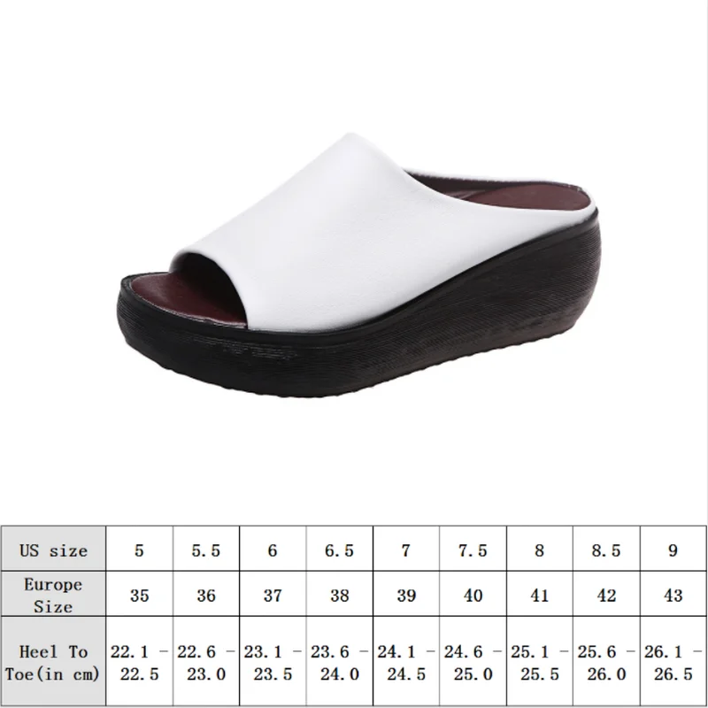 Ladies Leather Sole Slippers Women Sexy High Heel Mules Clogs Black Peep Toe Platform Mules Emal Slip on Sandals Shoes