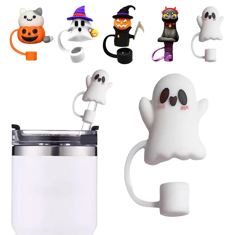 Halloween Silicone Straw Cap Durable Silicone Straw Cover Carnival Party Accessories Christmas Festival Home Decoration