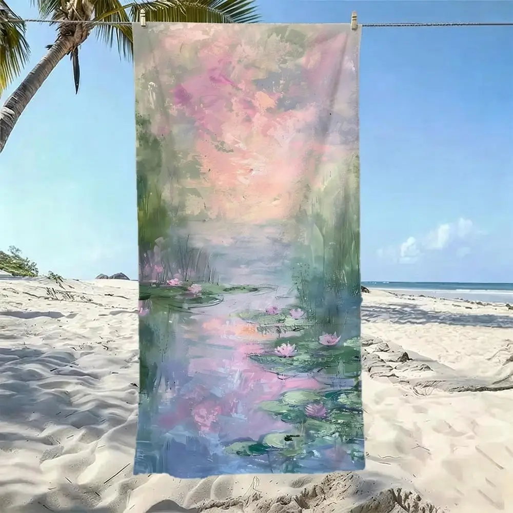 Artistic C-Claude Monet Towel Five-Star Hotel Quality Eco-Friendly Ultra Soft Thick Towels & Beach Towels