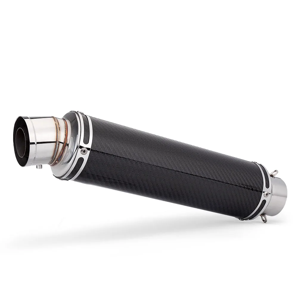 

Suitable For Motorcycle XMAX FZ6 Z900 Ninja400 Modified Small Gun Elbow Exhaust Muffler 60mm Universal Carbon Fiber Tail Section