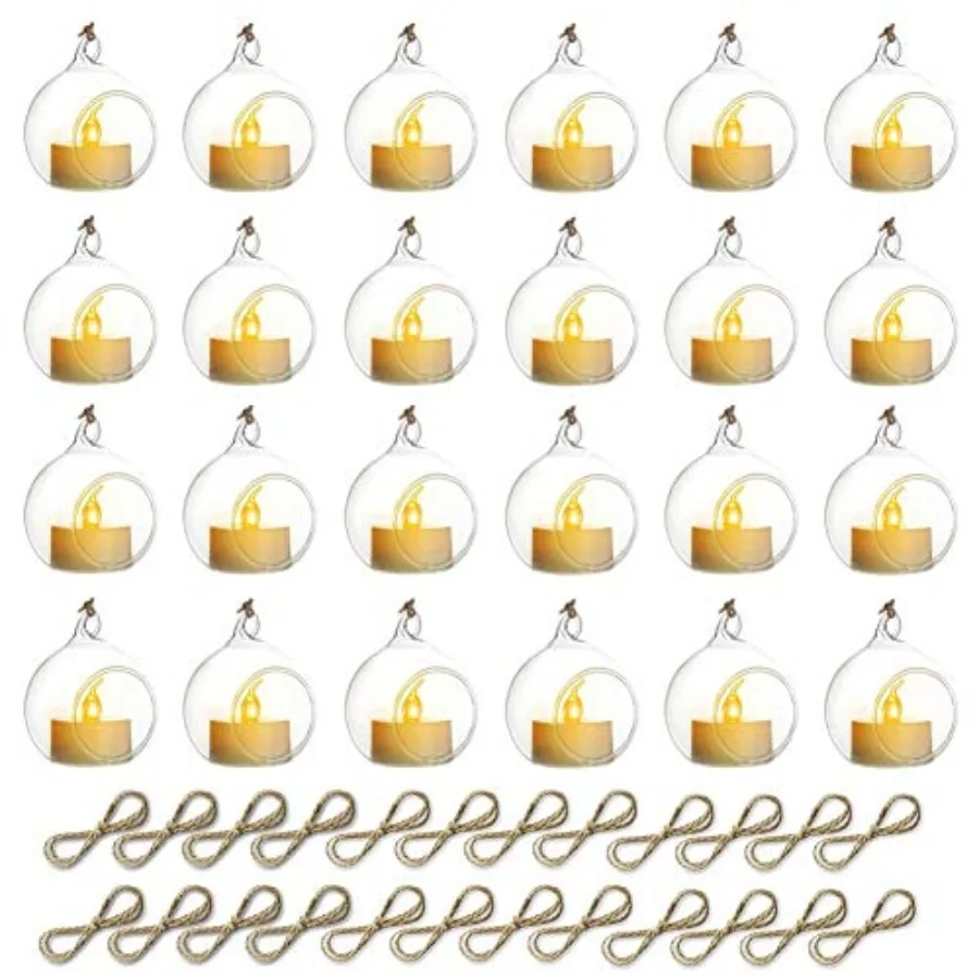 

Подвесные стеклянные шары-подсвечники для чайных свечей, бездымные, для свадебных украшений, дней рождения, рождественских вечеринок