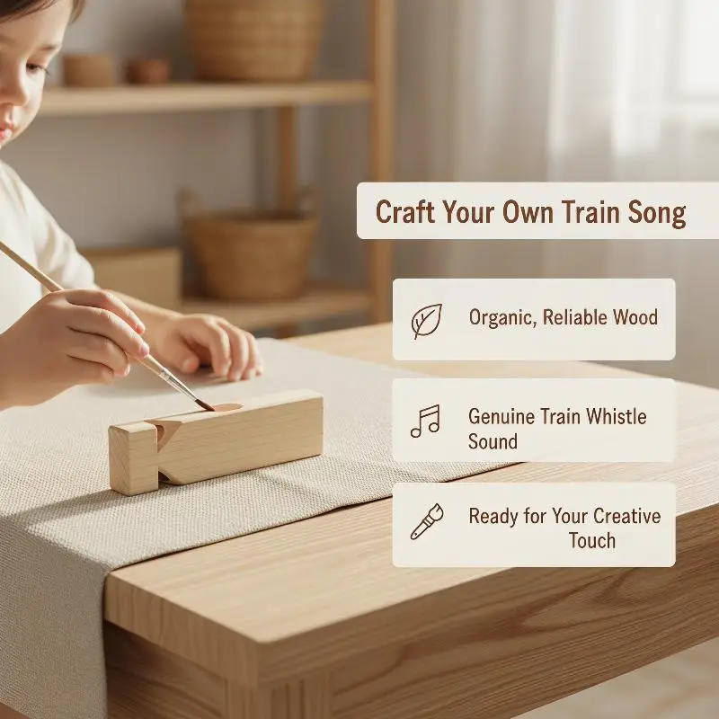 Picture 3: 1/2Pcs Kids Musical Toy Wooden Train Whistle for Fun and Learning Enhances Playtime