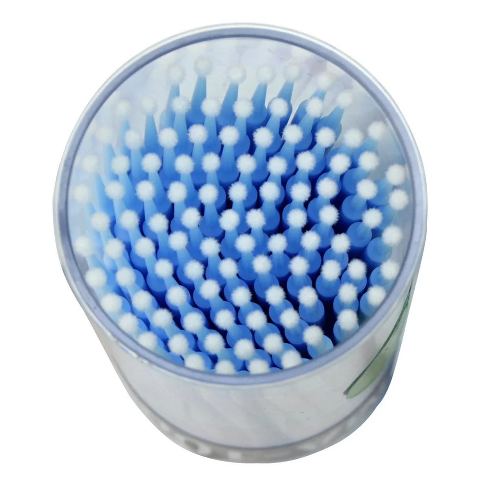 100 Uds removedor de adhesivo de pestañas Micro aplicadores de cepillo para limpieza de pestañas postizas herramientas de limpieza desechables pestañas postizas reutilizables