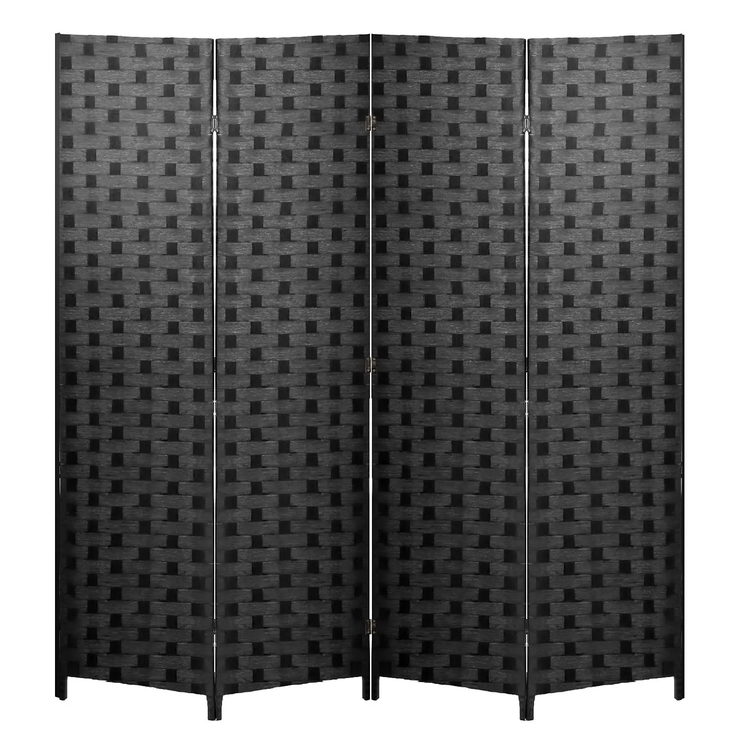 4-Panel Folding Room Divider | 6ft, Black | Light & Portable, Customized
