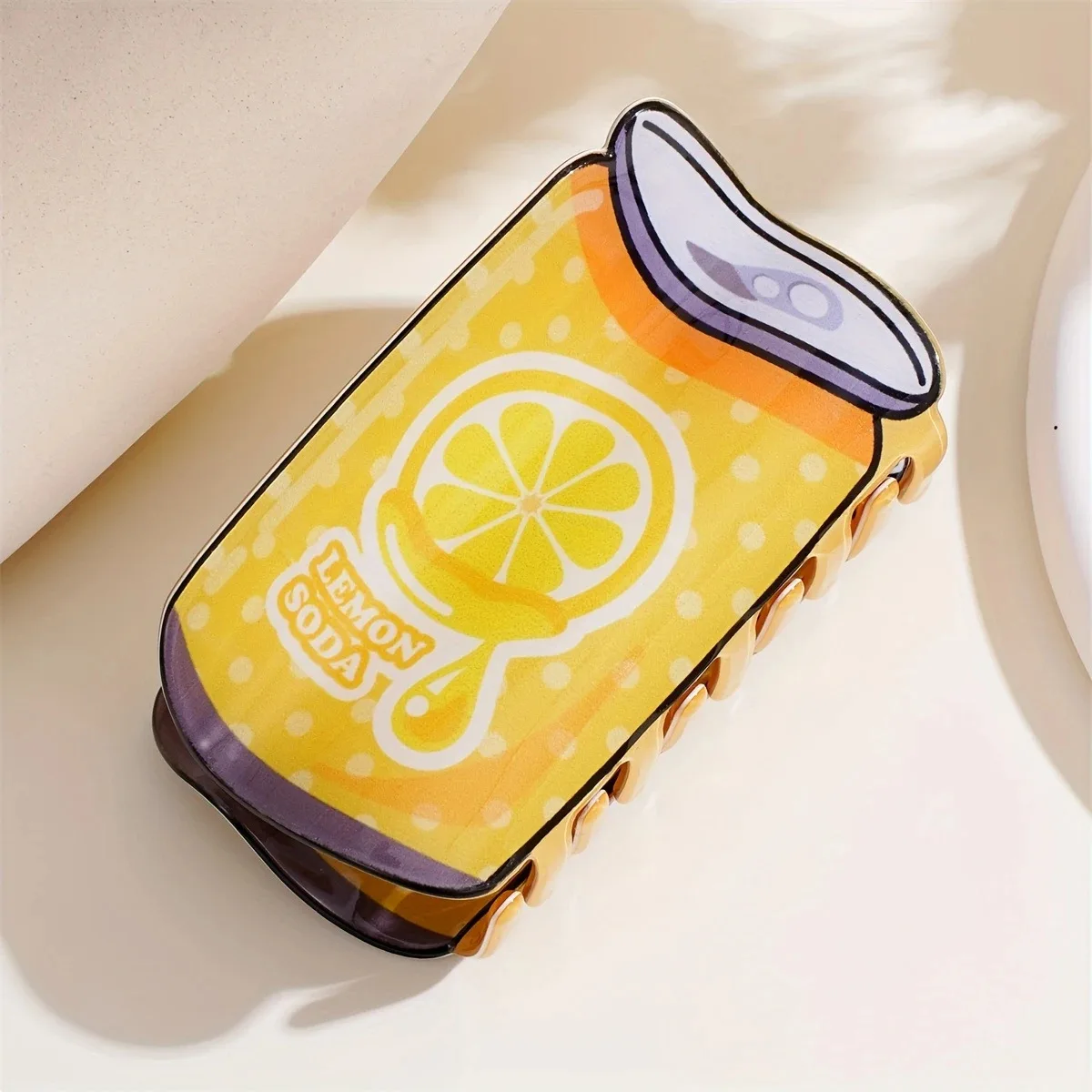 1PC grande lattina di birra clip design squalo antiscivolo porta coda di cavallo accessorio per capelli modello succo di frutta soda