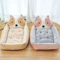 Winter Warm Puppy Cat Bed Sofa Washable Cartoon Pet Beds for Small Dogs Cats Yorkies Katten Kennels Pets Products Accessories