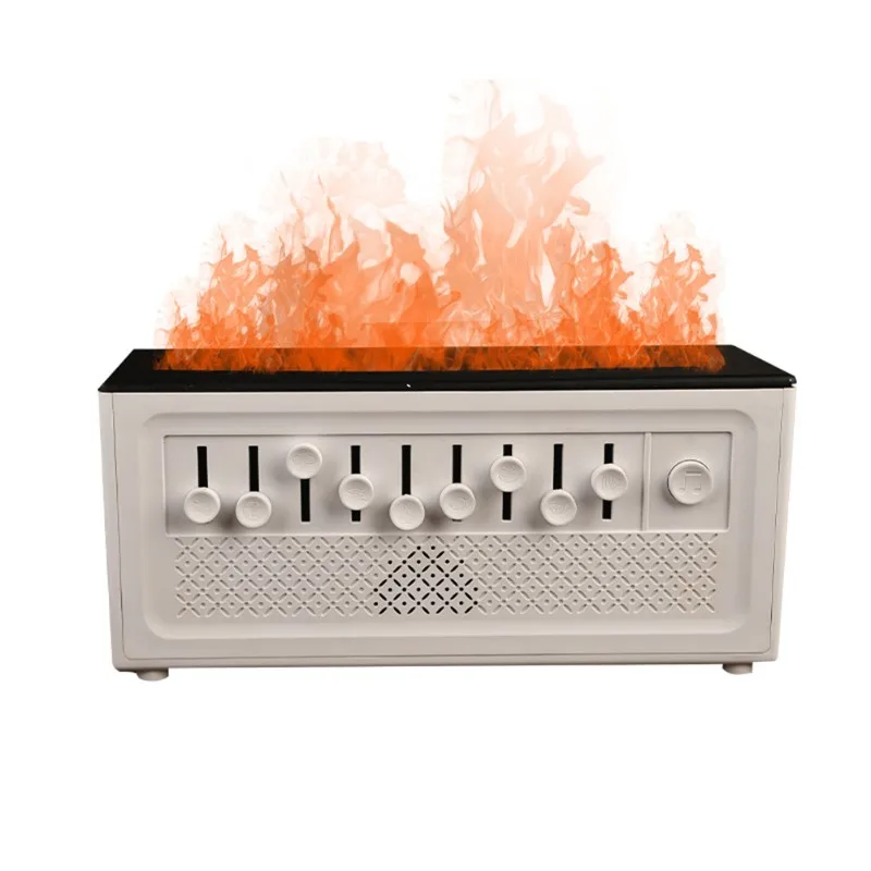 【HOT-PRICE!】Aromatherapy Humidifier With Bluetooth Speaker White Noise Machine Multifunctional Flame Diffuser EU Plug