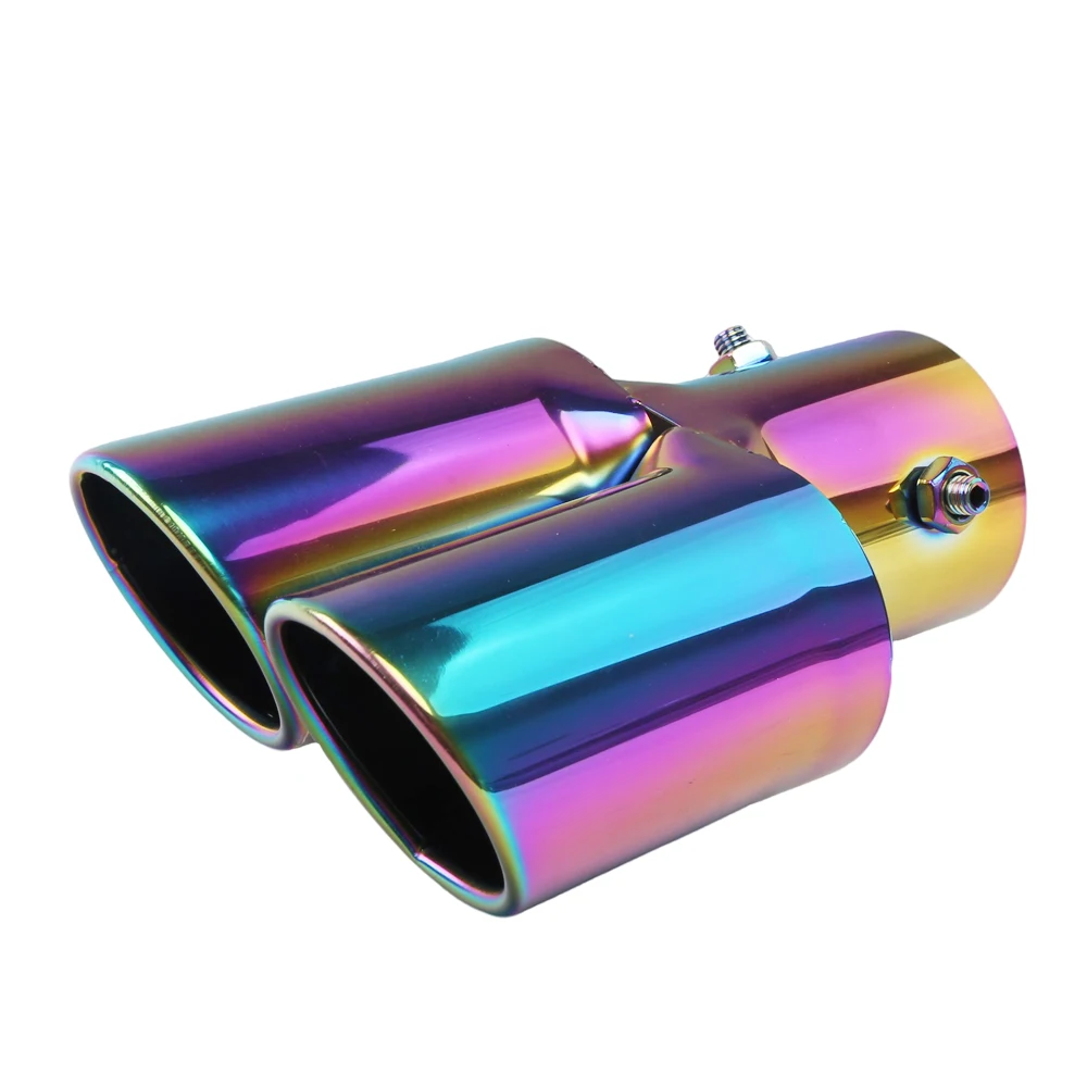 Universal Dual Auspuff Spitze Edelstahl Slant Cut Spitze für Auto Auspuffrohr Verlängerung Modifikation Dekoration Schalldämpfer Endrohr