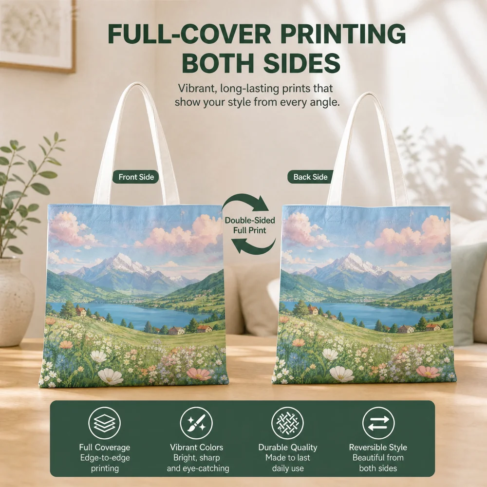 Personalisierte Einkaufstasche aus Canvas mit Fotodruck, Individuelles Bild, Modische Einkaufs- und Reisetasche, Geschenk für Freunde – Detail 5