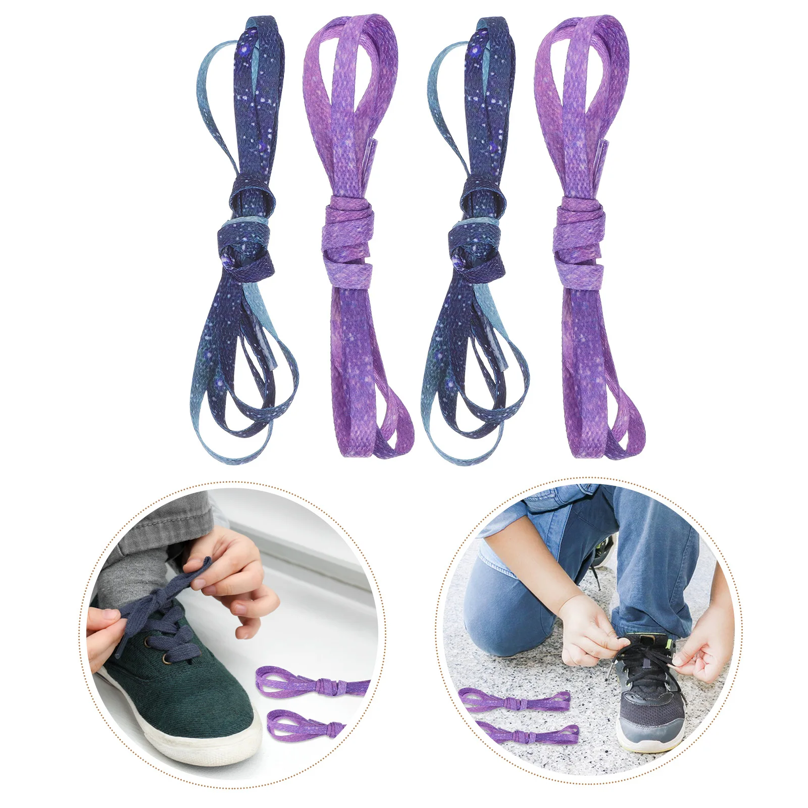 

WATIIFUFU 2 Pairs Printed Elastic for Sneakers Running Shoes LED Athletic Laces Accessories