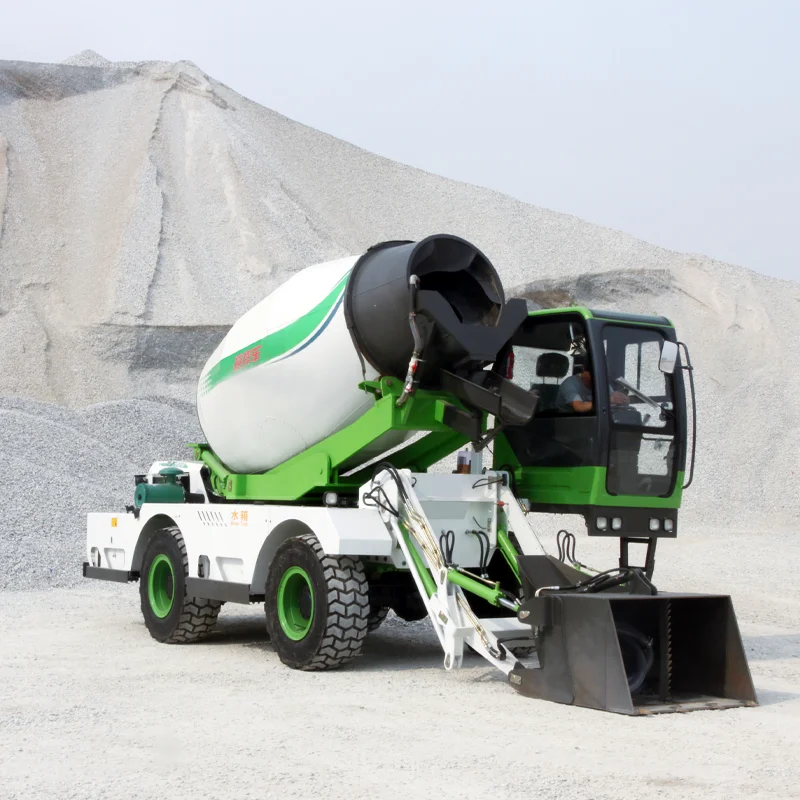 Hot sale Sand Cement Mixing Machine self loading concrete mixer truck with cement hopper