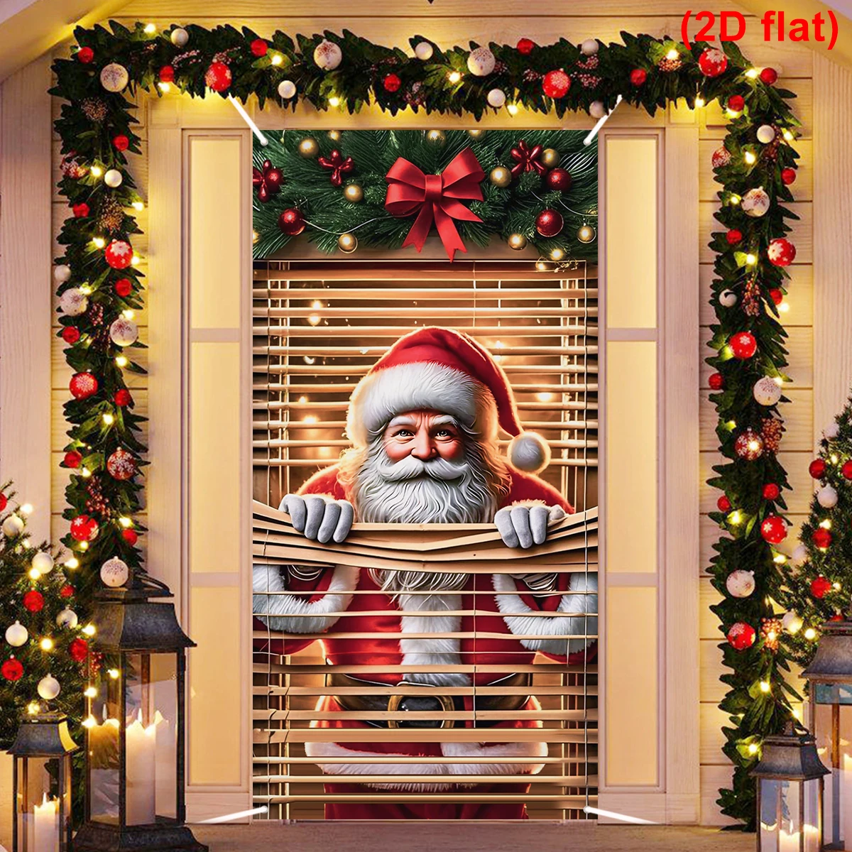 Santa Claus Hanging Flag Christmas Door Banner Christmas Decoration For Home 2025 Xmas Ornament Navidad Natal New Year Gift 2026