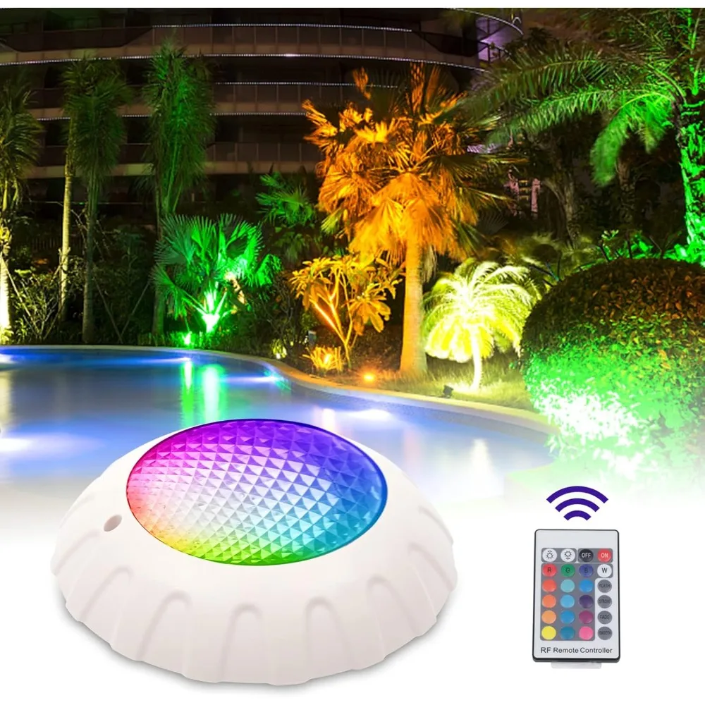 

38W LED Pool Light Waterproof IP68 Underwater LED Lights 120° Swimming Pool Fountain Pond Colorful Lamp with Remote Controller