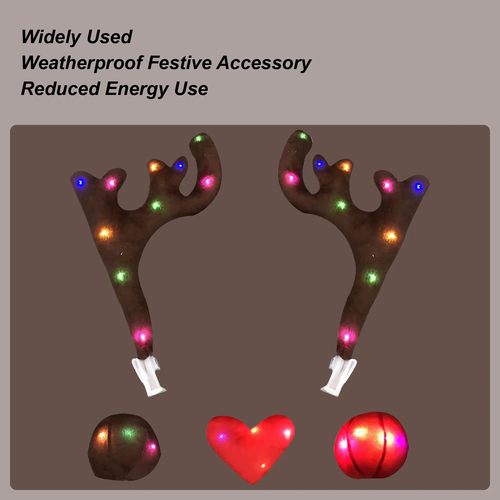 الرنة سيارة الديكور عيد الميلاد السيارات الديكور الخارجي مع مصباح ليد السيارات هود ديكور زخرفة لسيارات الدفع الرباعي الشاحنات RVs سيدان #5