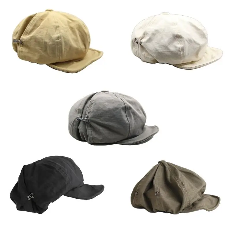 

A52E Novelty Stylish Cabbie Hat for Men Women Hat Dark Vintage Cabbie Caps Unisex Headwear Autumn Winter Hat for Daily Wear