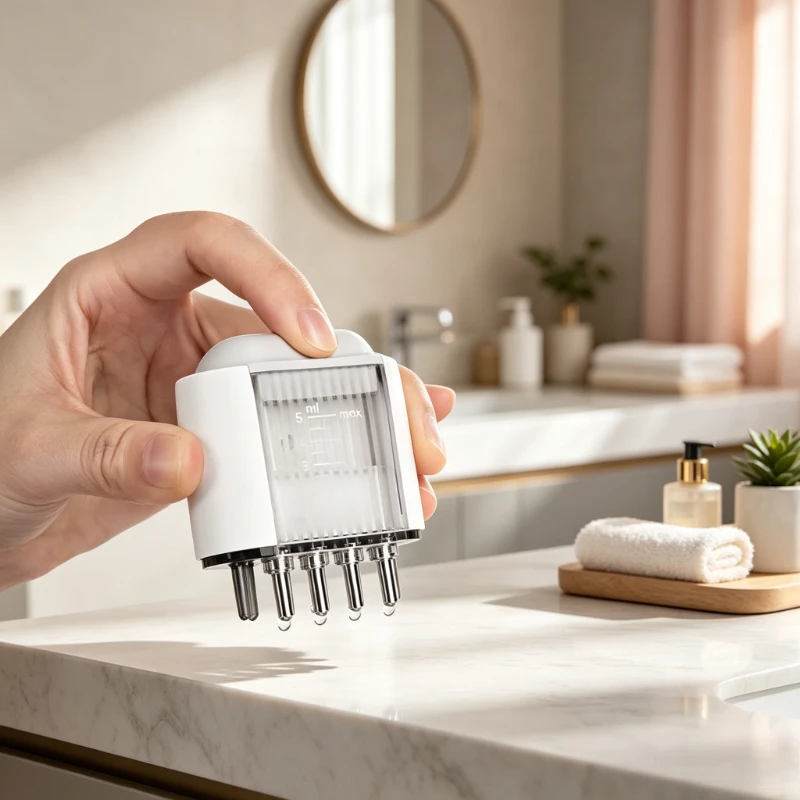 Electric Minoxidil Scalp Applicator Roller Massage Comb Red Light Liquid Serum Distribution for Hair Root Daily Care 두피 도포기