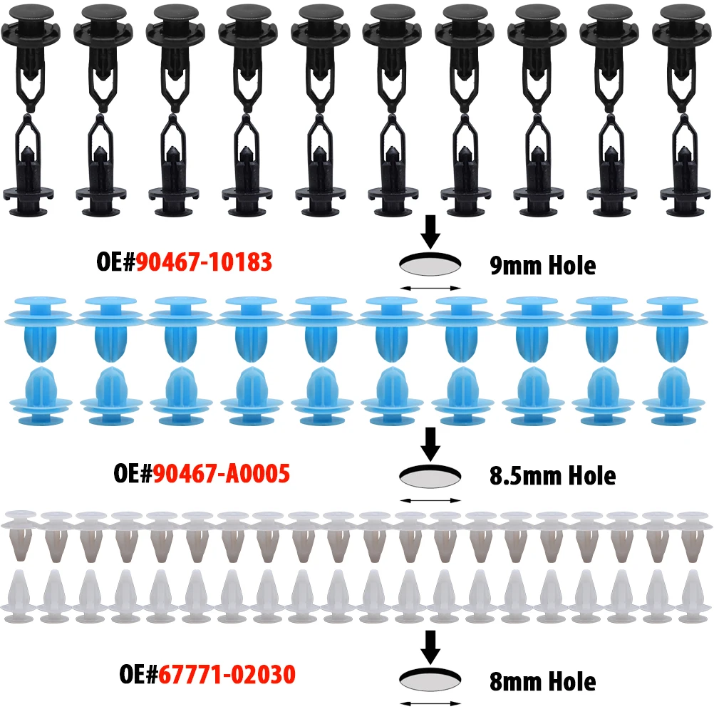 200X Car Push Rivet Trim Clips Bumper Fender Panel Fastener For Toyota Corolla Camry RAV4 Prius Lexus GS300 RX 400H 450H CT 200H