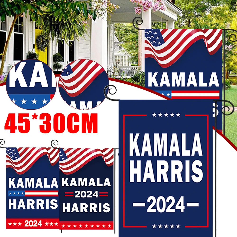 Kamala Harris 2024 Garden Flags Double Sided Yard Flags with Vivid Color Double Sided Black Banners for Outside Yard Car Decor