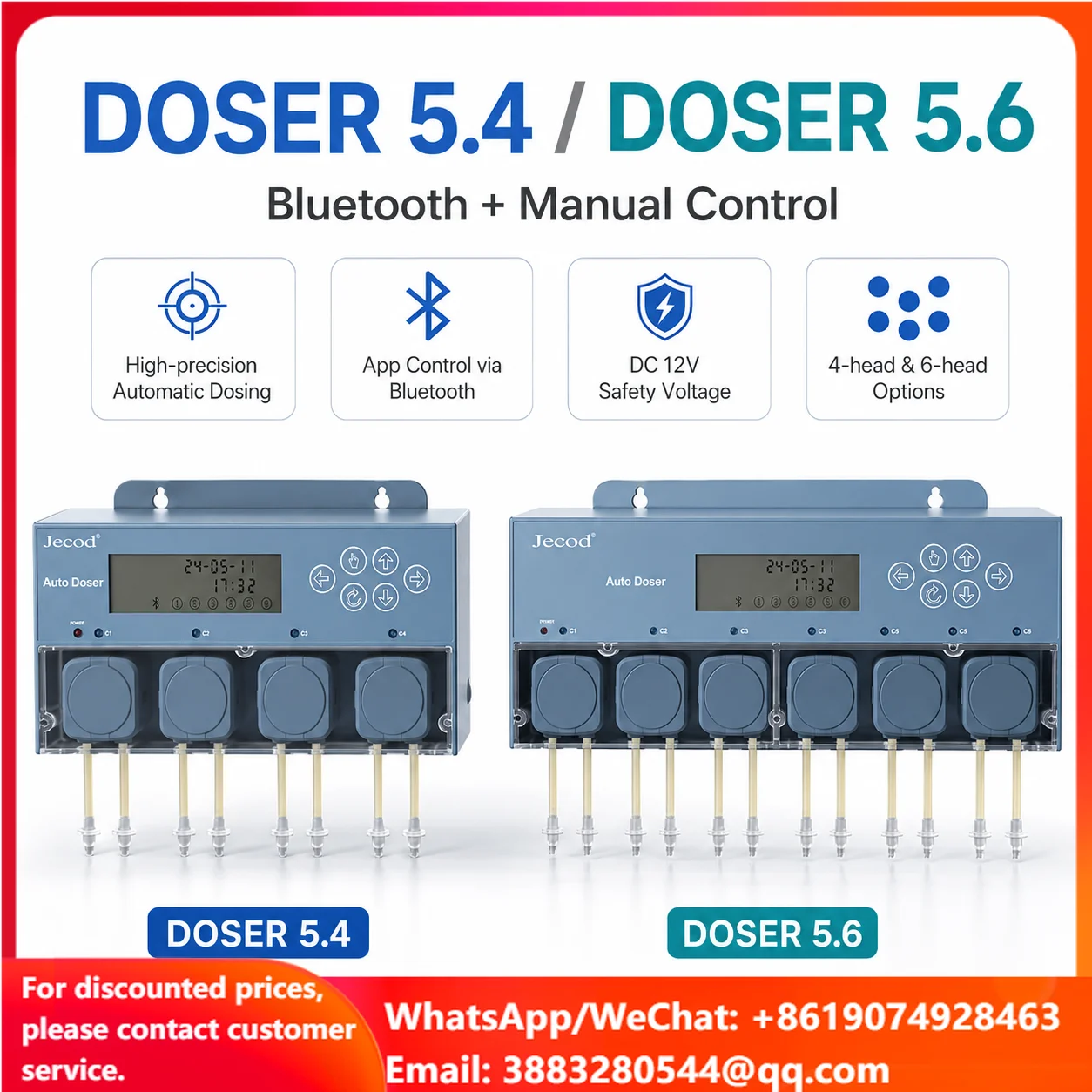 Jebao DOSER 5.4/5.6 Bluetooth Auto Dosing Pump High Precision Programmable For Reef Tank Coral Aquarium Supplement Doser