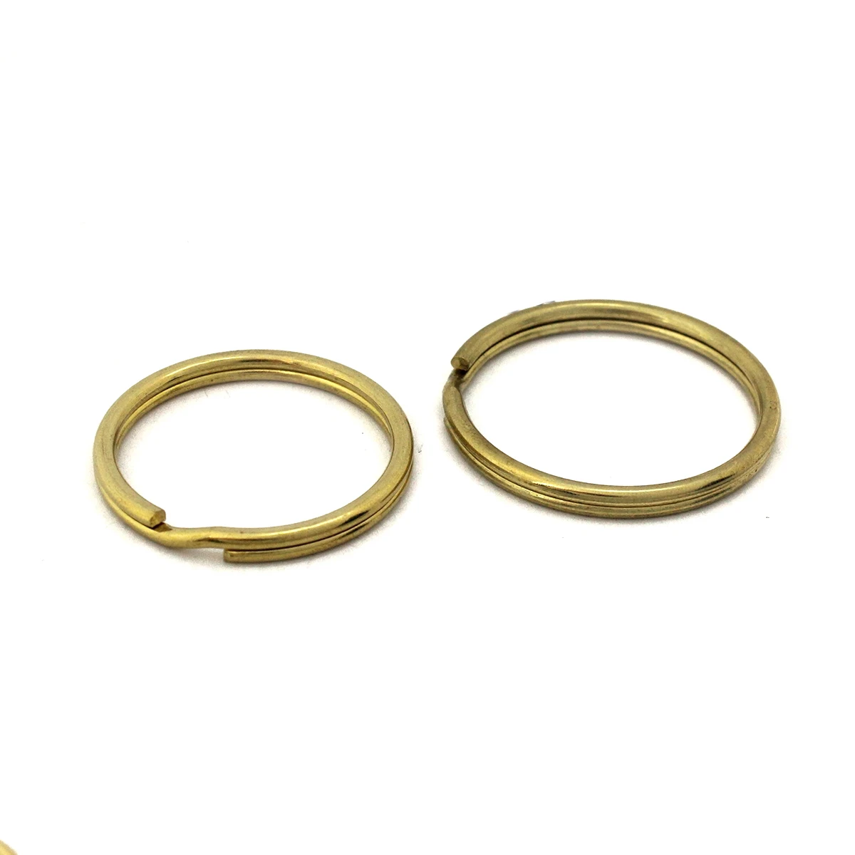 100pcs Solid Brass Split Rings Double Loop Keyring 10-35mm Keychain Keys Holder DIY Leather Craft hardware