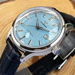 Nh35 automatische Uhr Männer 200m wasserdichte Armbanduhr doppelt gewölbte Saphirglas Tandorio Taucher uhr Datum Lederband