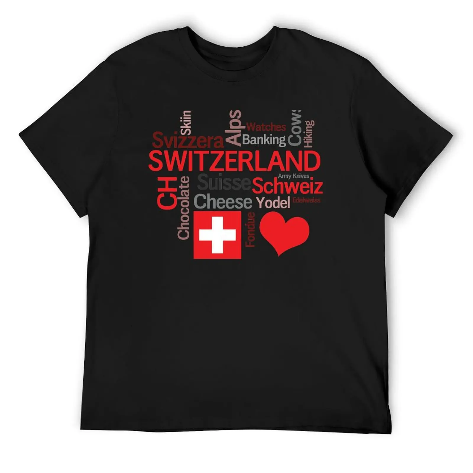 

I Love Switzerland T-Shirt anime stuff graphic t shirts summer clothes mens graphic t-shirts big and tall