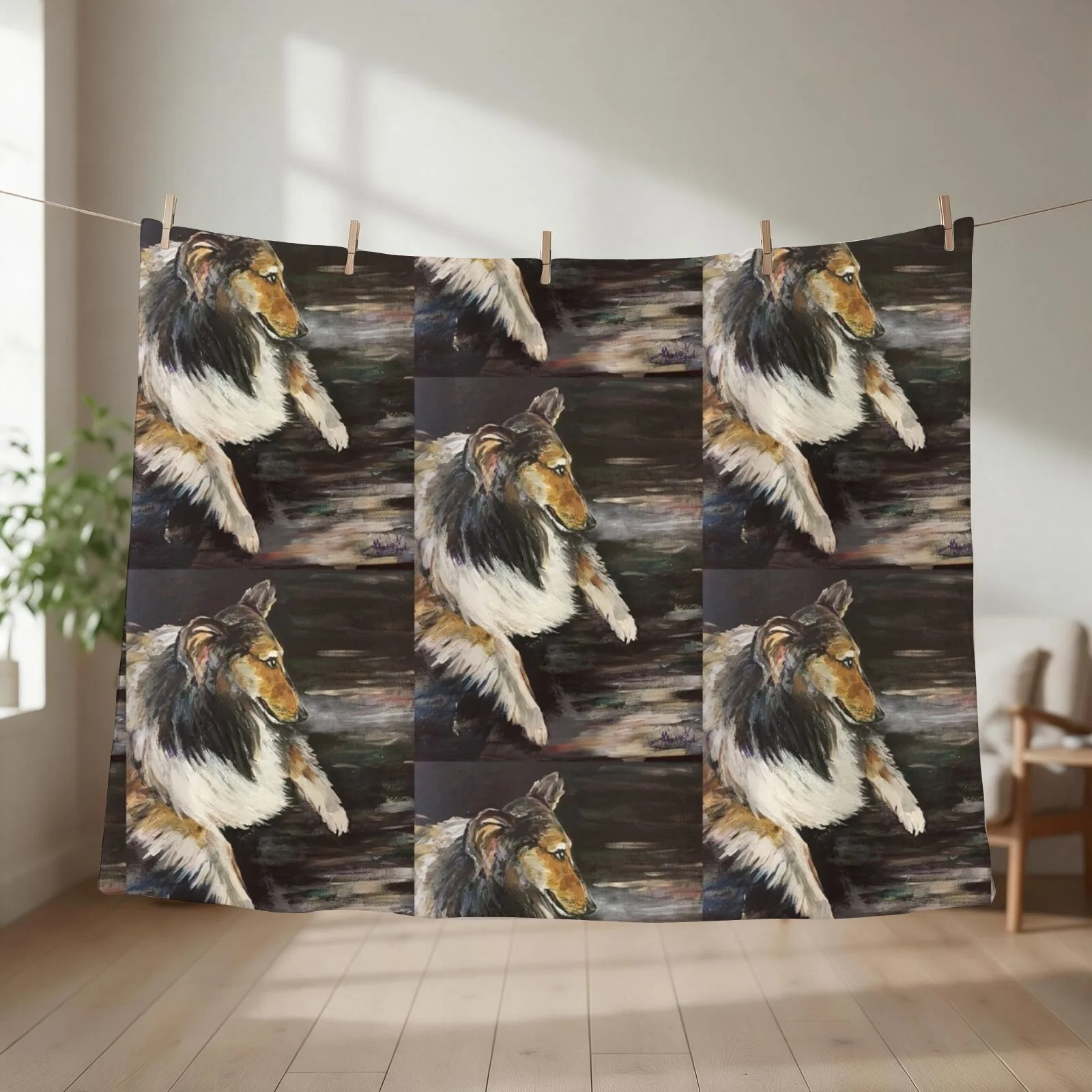 Gentle Collie Throw Blanket couch cozy soft plush fuzzy picnic outdoor blanket