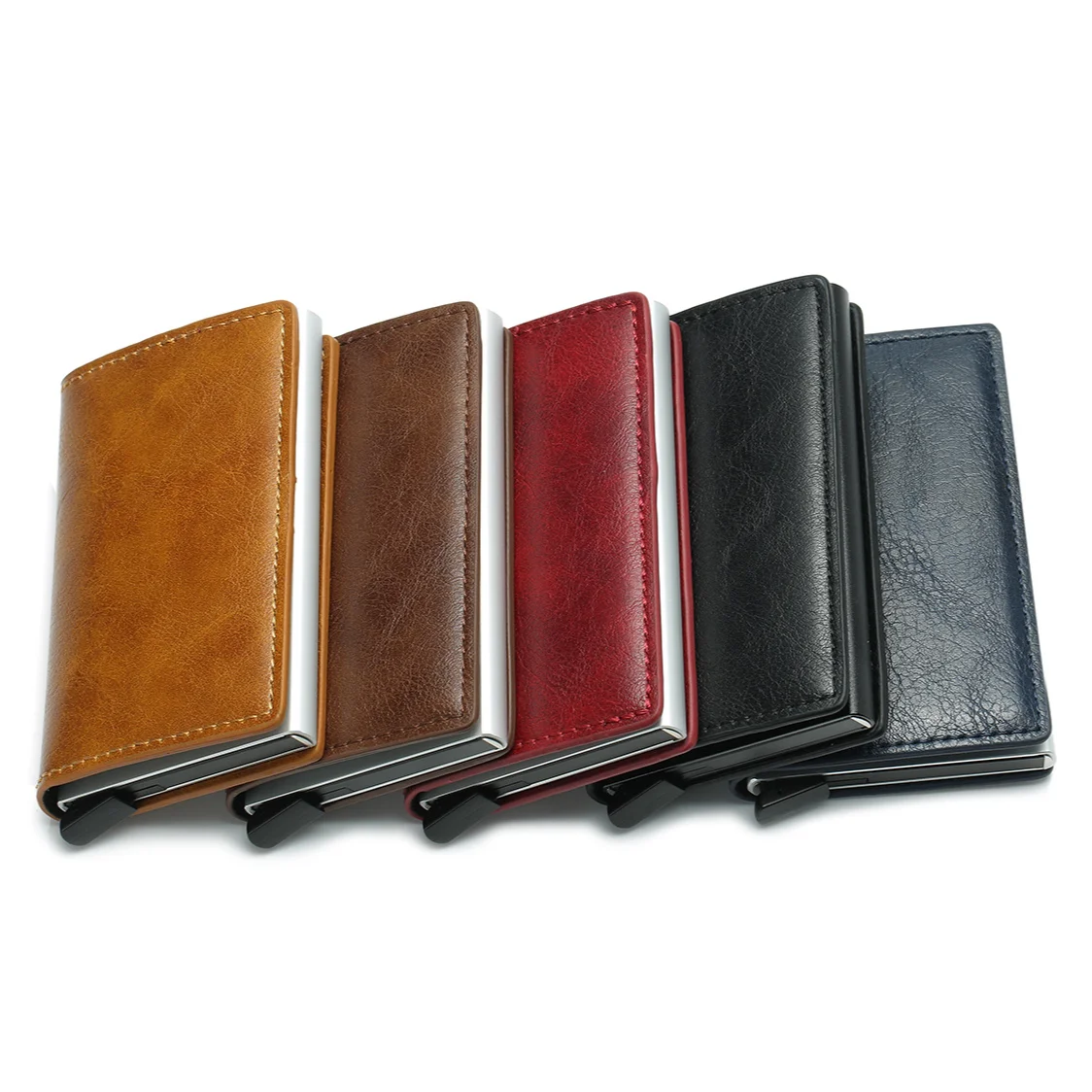 2024 Card Holder Men Wallets Carbon Fiber Rfid Black Leather Slim Mini Wallet Small Money Bag Male Purses