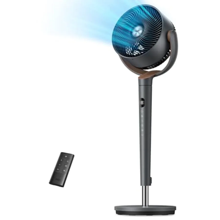 

Напольный вентилятор для спальни 120 см, осциллирующий, с двигателем постоянного тока, 9 скоростей, 4 режима, 20 дБ, бесшумный, регулируемая высота 37-42 см, таймер 9 часов, охват 100 футов