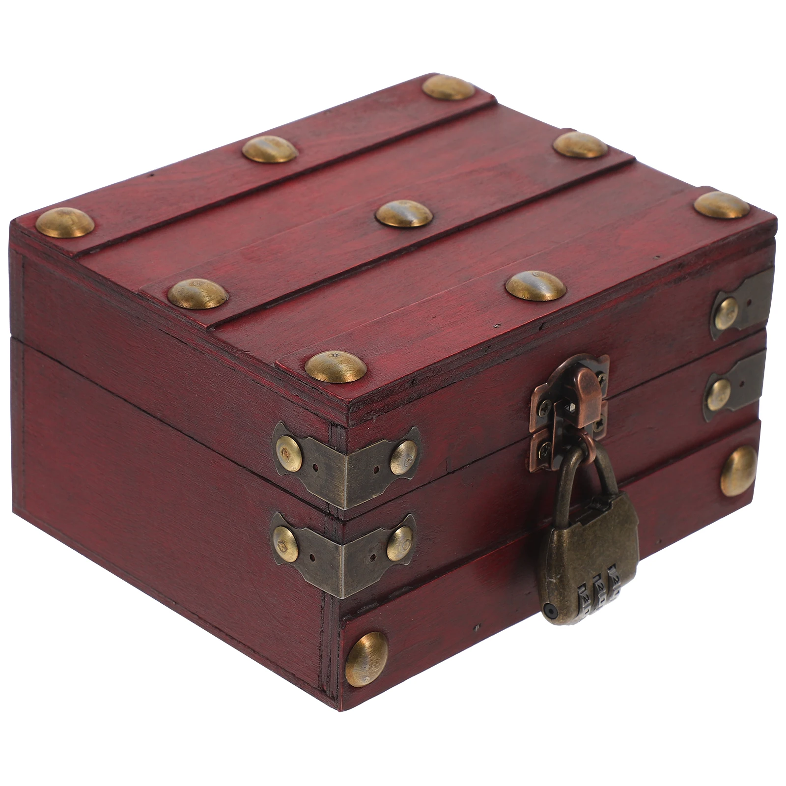 

Vintage Storage Box Wooden Treasure Chest Photo Prop Pirate Small Jewelry ganizer Retro Trinket Box Spacious Capacity