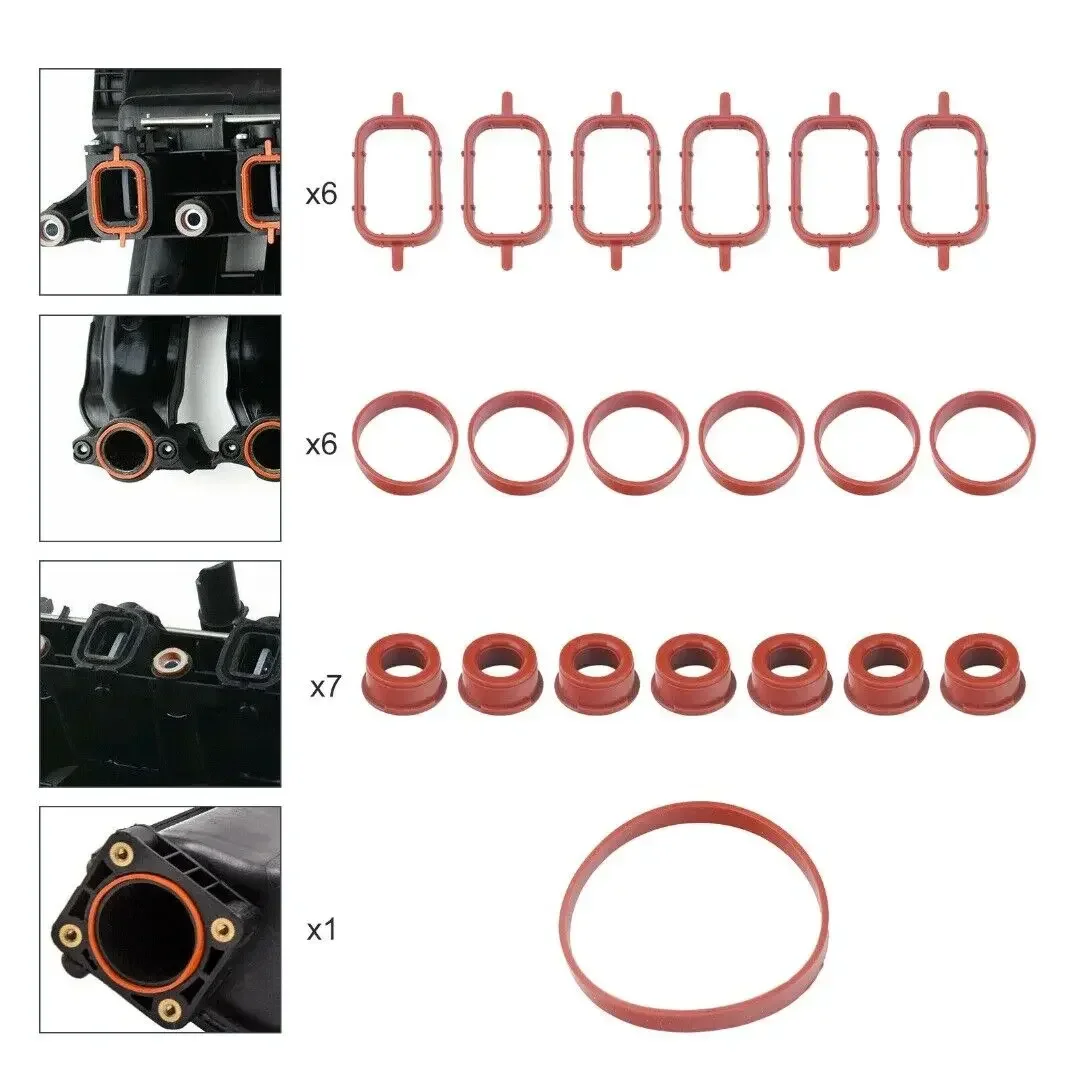 20pPCS Intake Inlet Manifold Gaskets Fits for Bmw M47 M57 E46 E53 E60 E63 E65 E87 E90 E91 Car Accessories