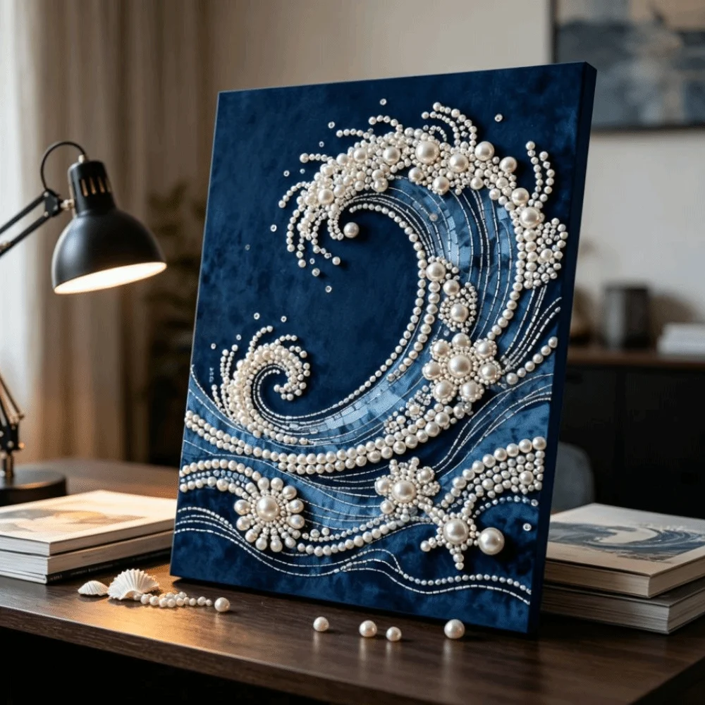 Reduce Pressure 3D Pearl Painting Kit Sparkling Floral Craft DIY Painting Art Kit DIY Pearl Painting Kit Wall Decor
