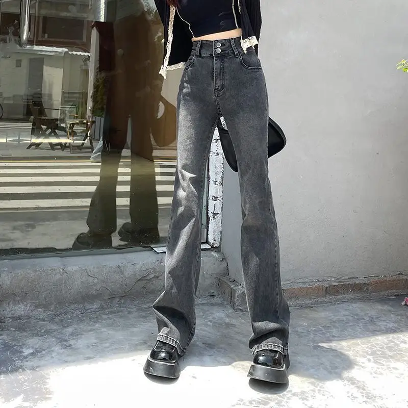 Cargo Jeans For Woman Denim Clothes Women Flared Bell Bottom Bootcut Trumpet Leg Lengthening Pear Shaped Silhouette Ladies