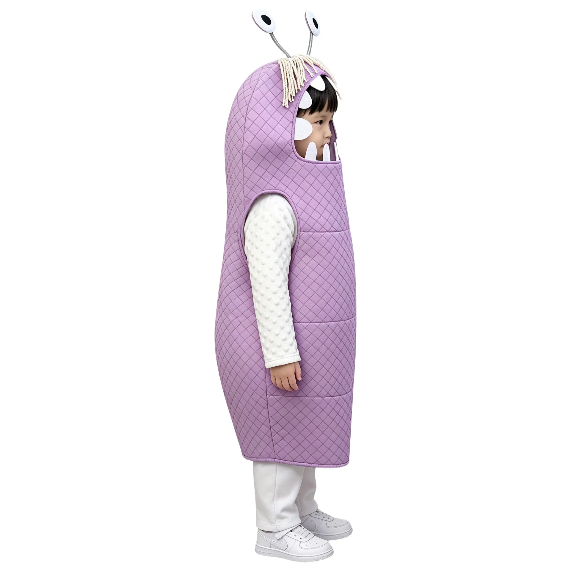 2026 New Arrival Kids Halloween Boo Gibbs Cosplay Purple Monster Tunic Jumpsuit Fancy Dress Up Girls Monster Boo Costume view 4