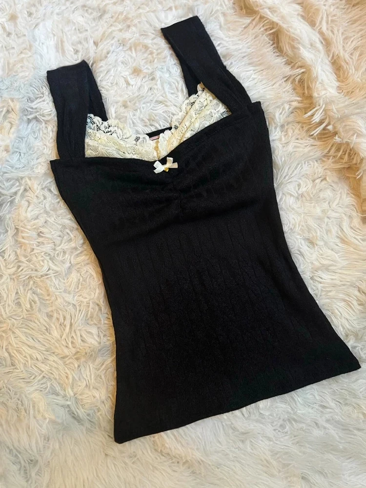 

Женский укороченный топ Pure Desire с кружевными вставками и узлами, летний, модный, для стройных девушек, верхняя одежда