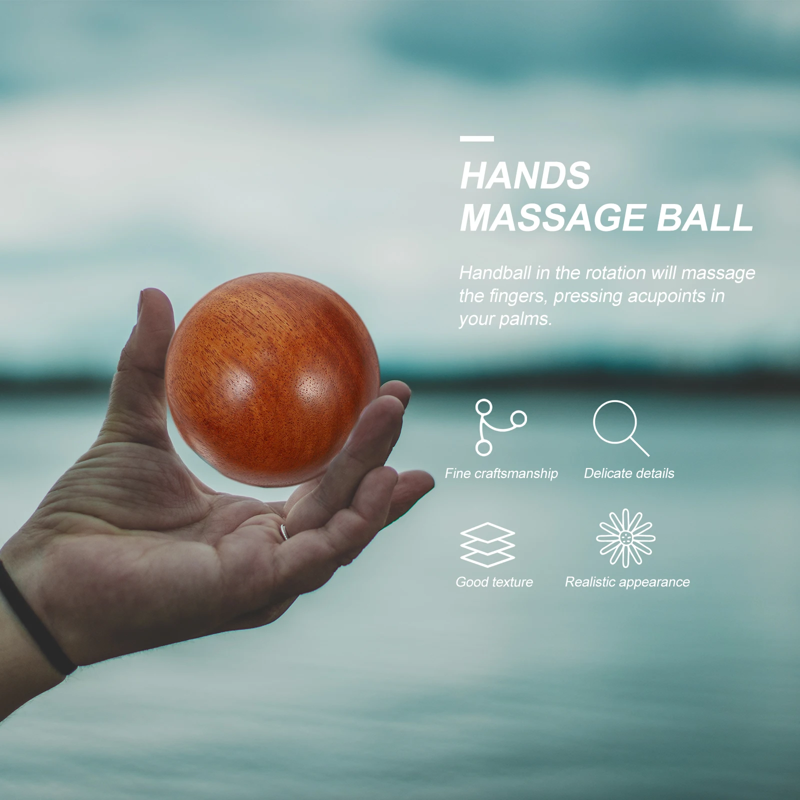 

2Pcs Red Rosewood Hand Massage Balls Mini Portable Stress Relief Spheres for Muscle Relaxation Finger Acupoint Therapy Fitness
