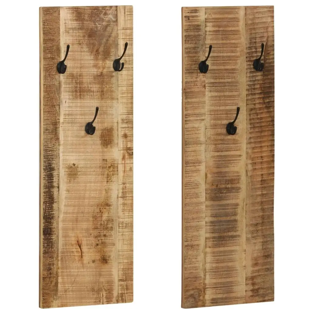 

2-Piece Wall-Mounted Coat Rack Set - Solid Wood, Dimensions 14.2x43.3x1.2