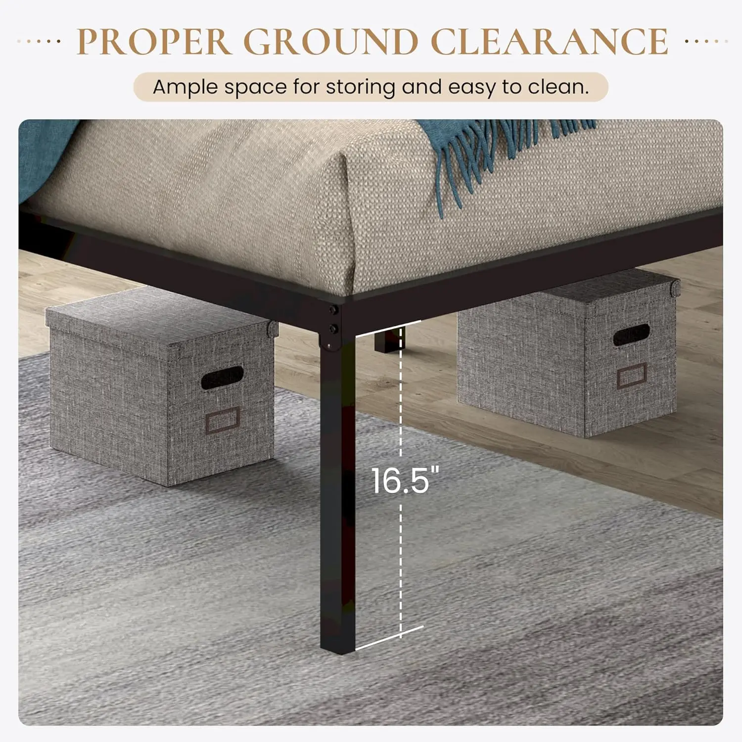 Sha Cerlin Heavy Duty Full Size Sturdy Metal Platform Bed Frame, No Box Spring Needed, Slots For Headboard Attachment, Easy