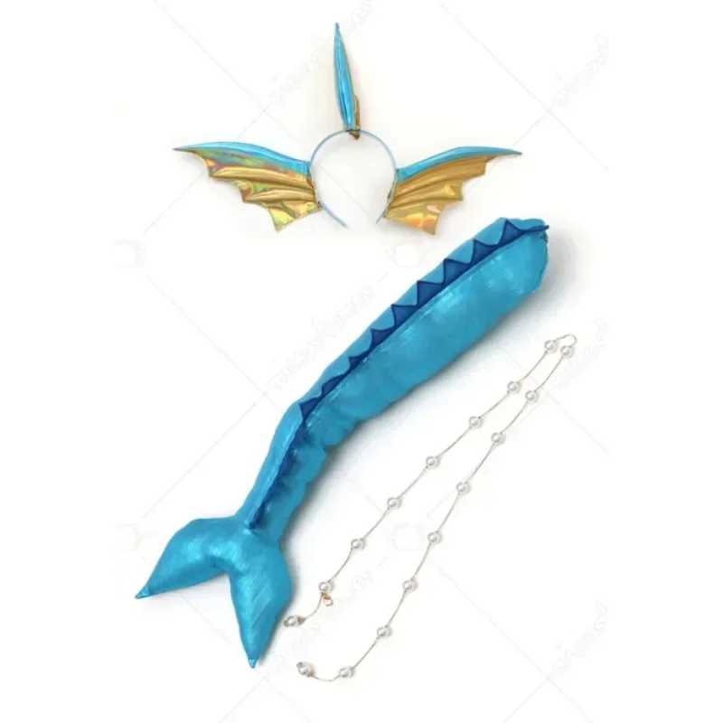 EE01 HAIKYUU Accessori cosplay PM da donna Fascia per capelli e coda con catena in vita di perle Taglia unica e 0Ww