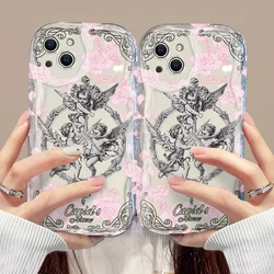 Retro Cupid Angel 3D Wave Phone Case For Samsung Galaxy S24 S23 S21 S20 FE Plus Ultra 4G 5G Soft Silicone Back Cover