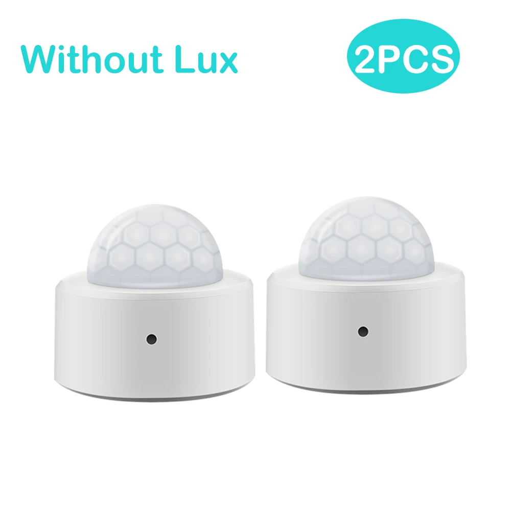 Haozee 2 in 1 Zigbee Mini PIR Bewegingsmelder + Helder Lux Licht Passief Infrarood Beveiliging Inbraakalarm Sensor