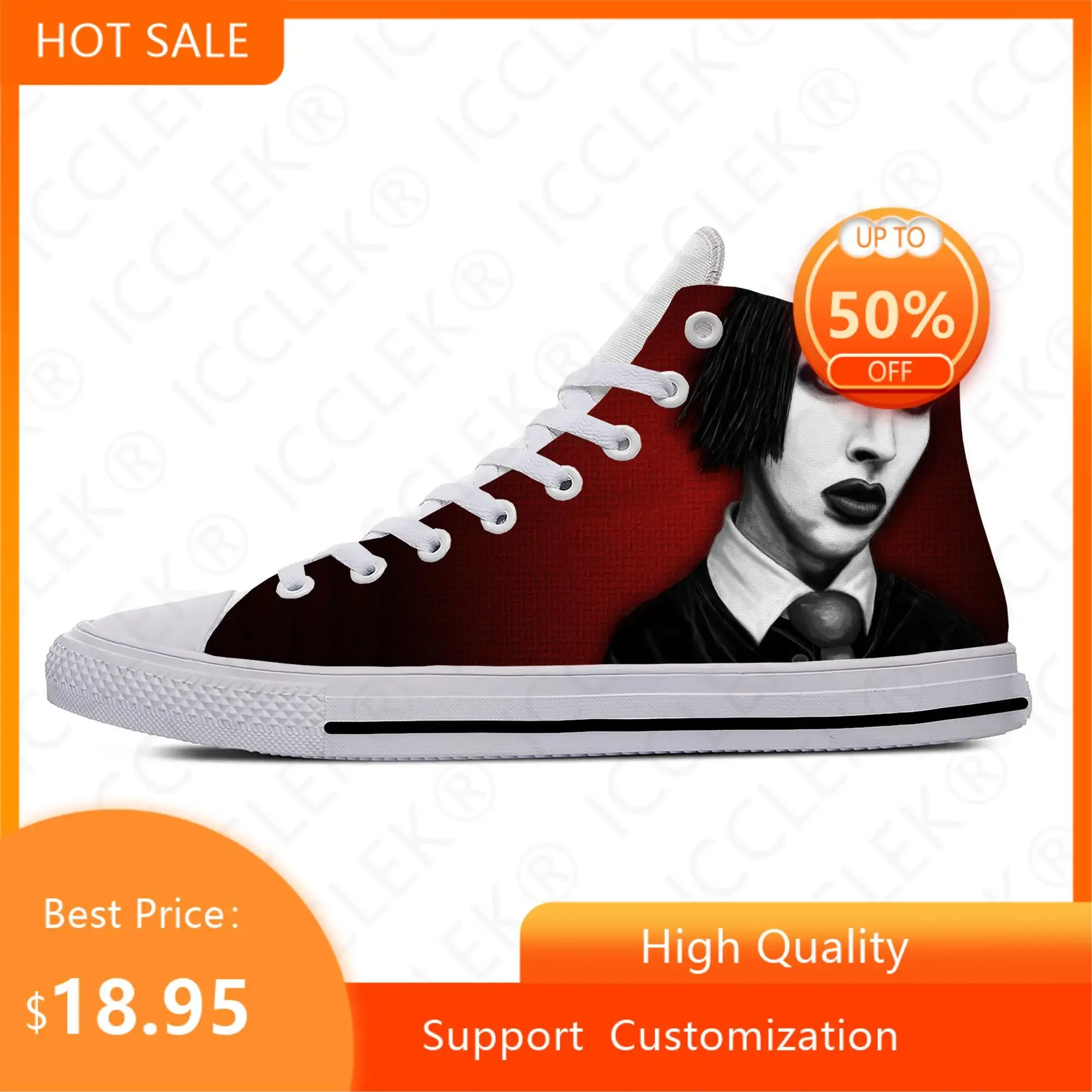 Heiße Rockband Musik sängerin Marilyn Manson Freizeit schuhe High Top atmungsaktive Männer Frauen Turnschuhe leichte klassische Boards chuhe