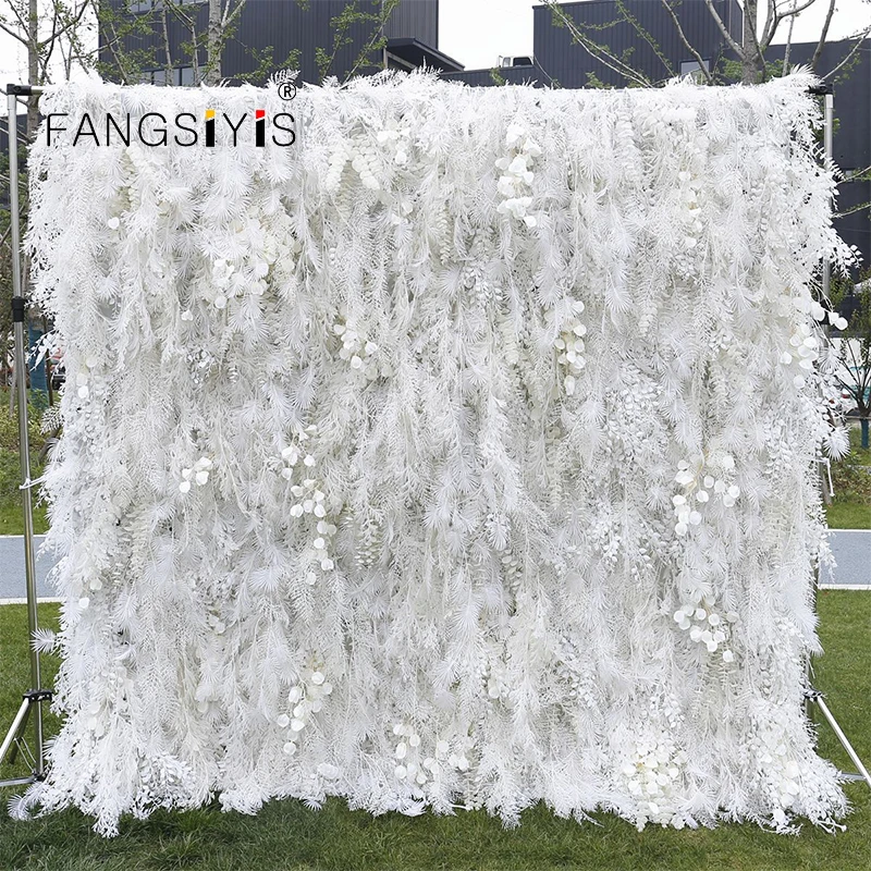 

high-end 5D fog and fog cloth bottom simulation flower wall Artificial Floral Wall Arrangement Wedding Backdrop Decor Party Scen