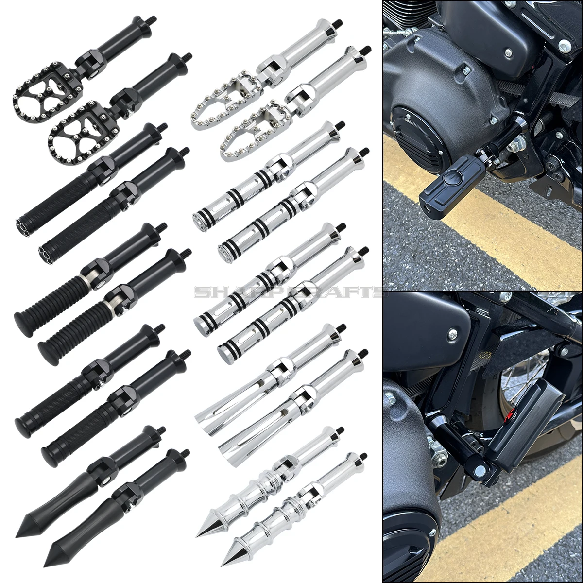 Hintere Beifahrer Fußrasten Pedal Fuß stütze Halterung für Harley Softail Breakout Fat Boy Street Bob Low Rider Deluxe Flhcs 2018-2023