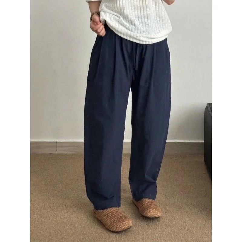 Retro giapponese i Color Cotone Lino Estate da uomo Sottile Sle Pantaloni casual Drappeggio Pantaloni larghi Mounatten Gamba dritta Casual...