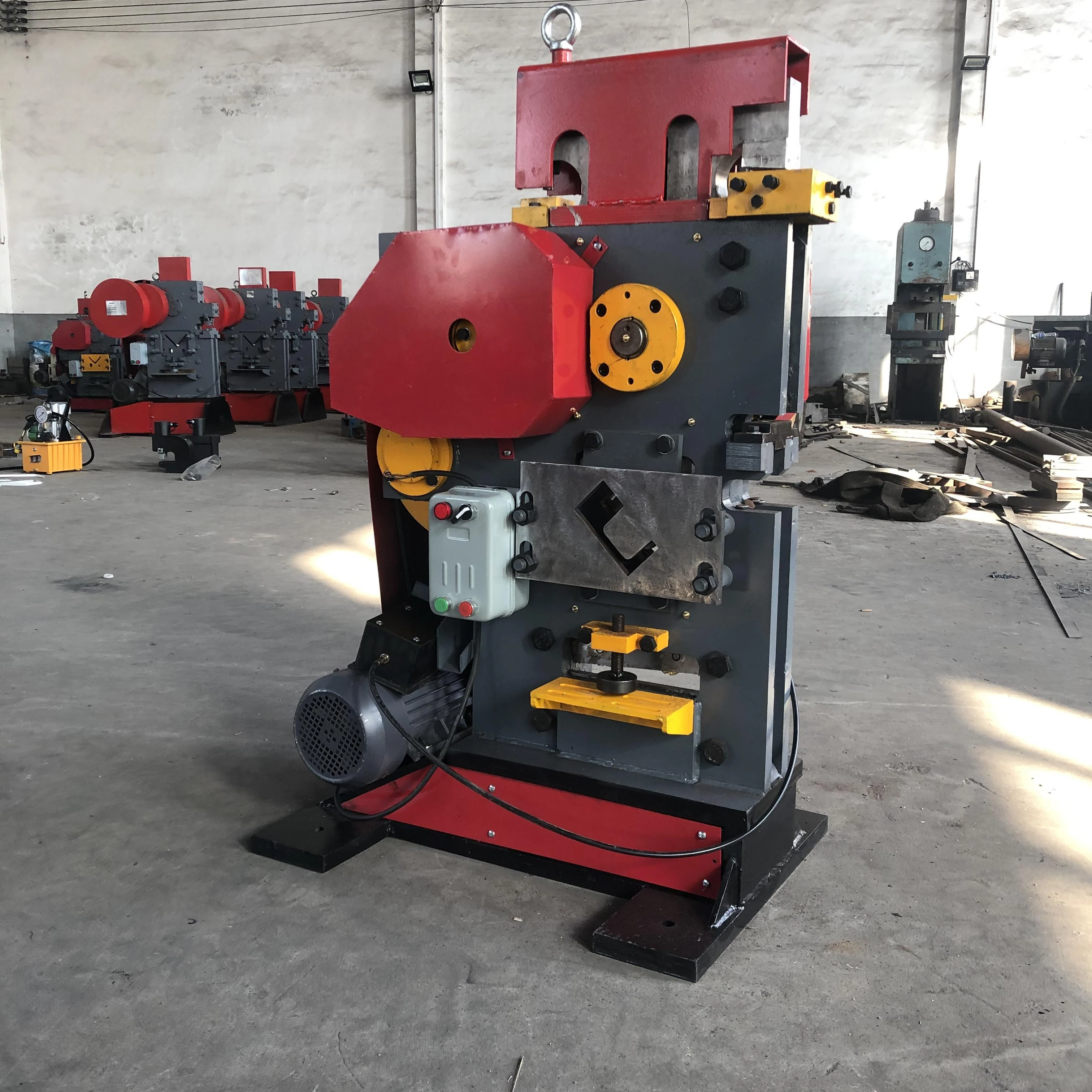 0-10mm thickness metal punching and shearing machine iron section cutting and punch holes machine